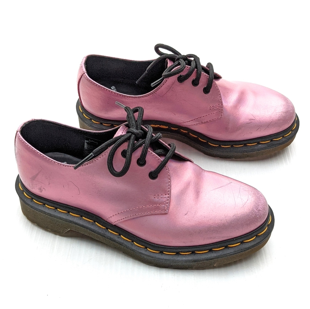 DOC MARTENS 1461 RS pink iridescent Oxford loafers - Picture 1 of 14